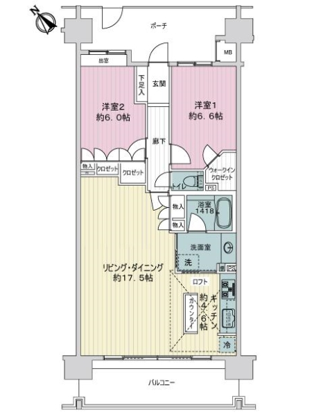 コスモ・ザ・パークス調布多摩川の間取図