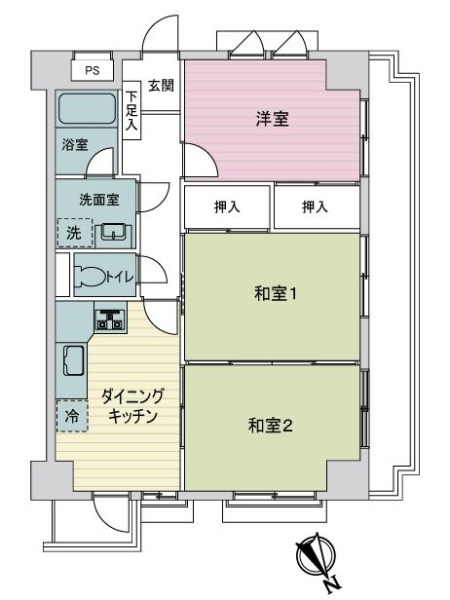 グランピア荒江２の間取図