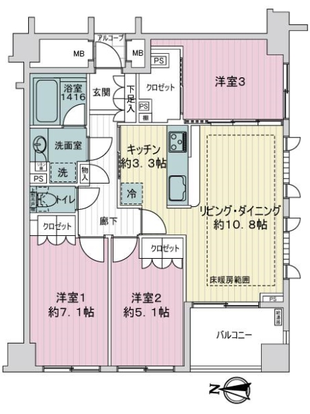 アクシルコート浅草蔵前の間取図