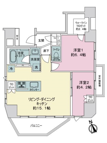 プレシス東日暮里エアマークスの間取図