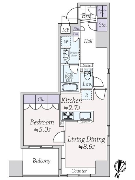 ルネ神楽坂の間取図