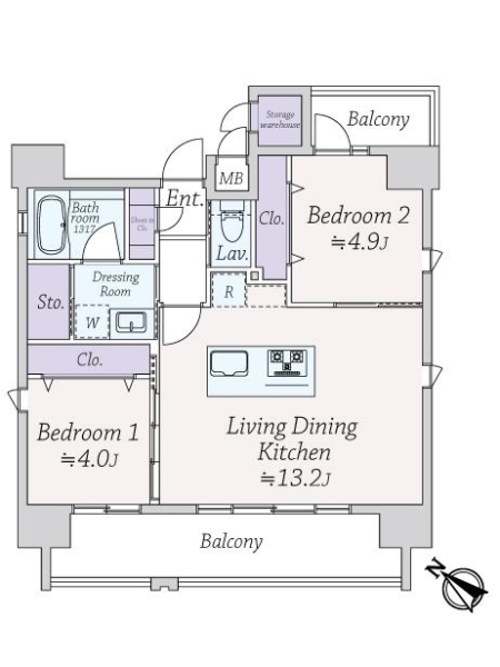 ネストピア渡辺通の間取図