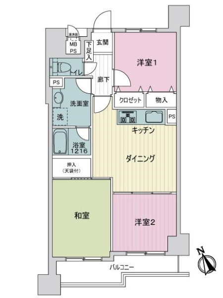 ライオンズマンション町屋の間取図