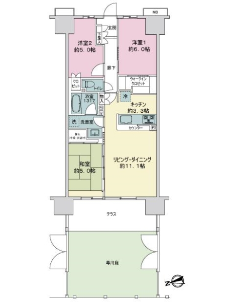 ファインシティ王子神谷リバー＆フォレストの間取図
