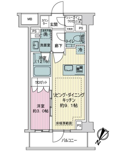 リビオレゾン参宮橋の間取図