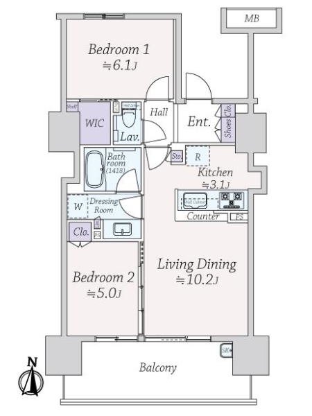 ザ・グランアルト錦糸町の間取図
