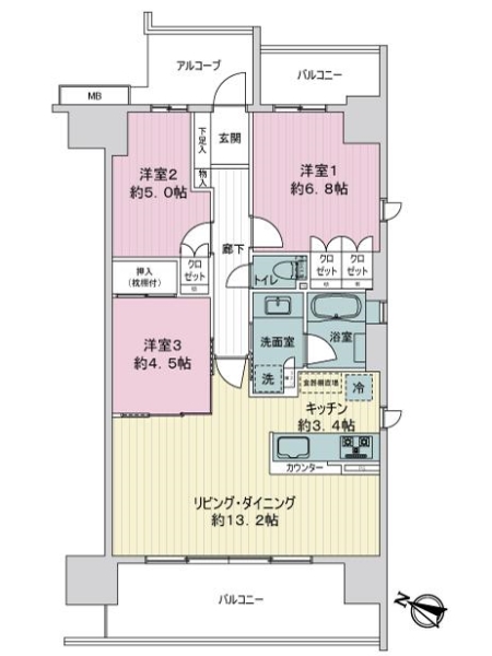 神戸三宮ブリーズレジデンスの間取図