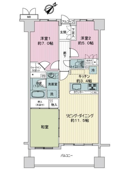 サーパスシティ豊中の間取図