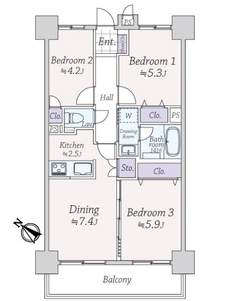 ライオンズシティ町田東の間取図