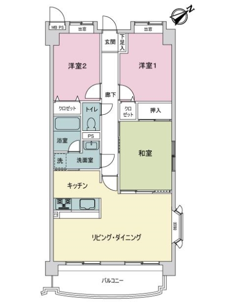 ライオンズマンション緑井の間取図