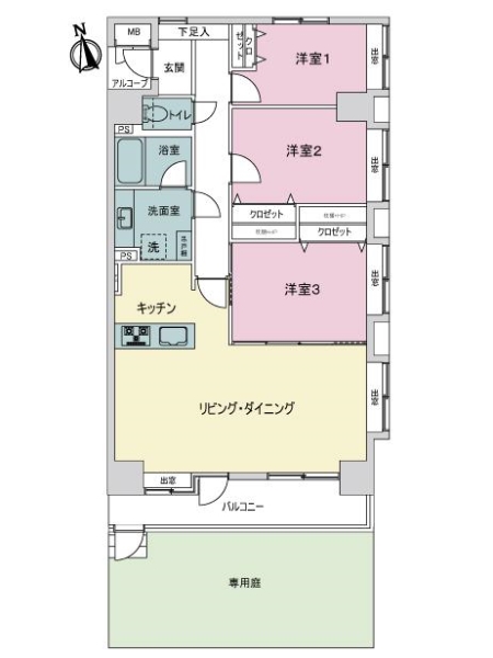 ライオンズマンション溝の口の間取図