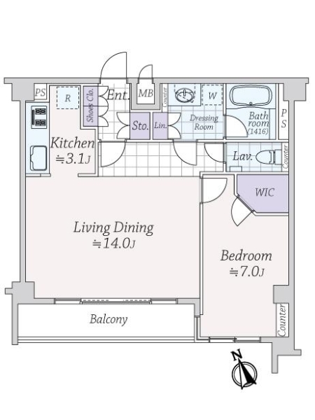 サンクタス四谷・曙橋ルーセンシティの間取図