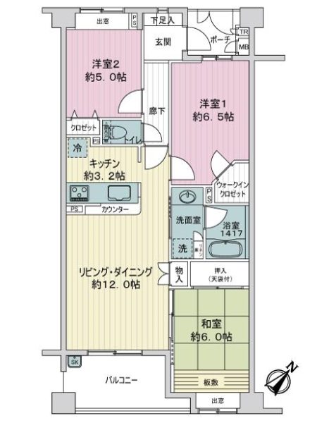シーズガーデン行徳の間取図