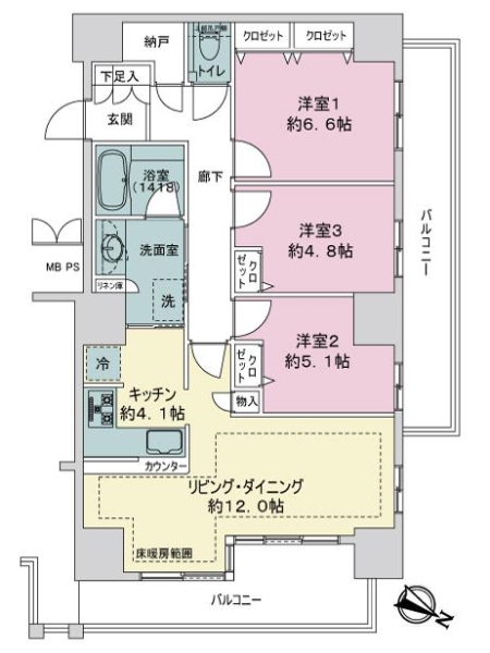 ヨコハマ・シーナリータワーの間取図