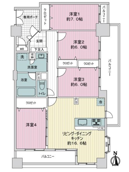 ライオンズガーデンシティ鳥飼２番館の間取図