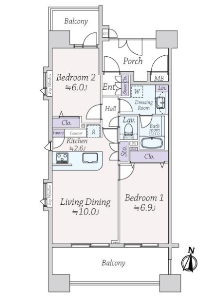 ラ・シェーナ平塚パークテラスの間取図