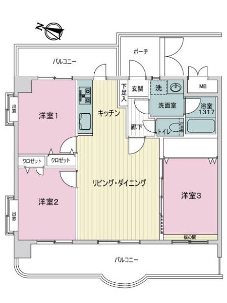 ライオンズマンション箱崎南の間取図