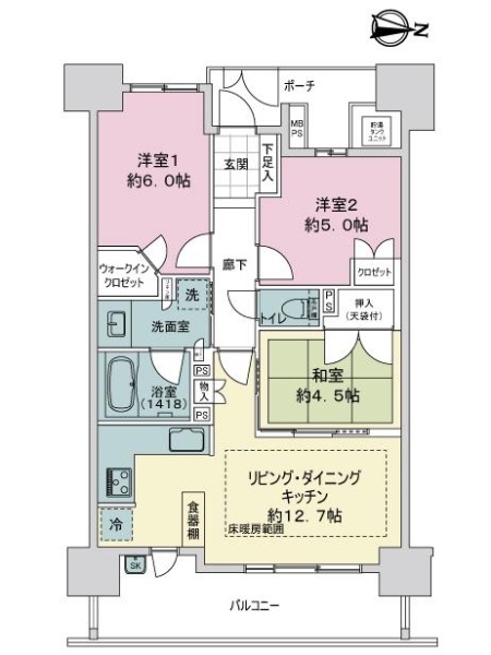 ザ・ライオンズ大宮ウェリスレジデンスの間取図