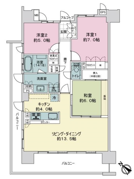 サーパス春日部中央レジデンスの間取図