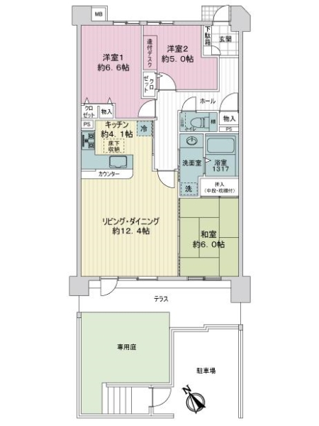 コンセール徳重ヴェール弐番館の間取図
