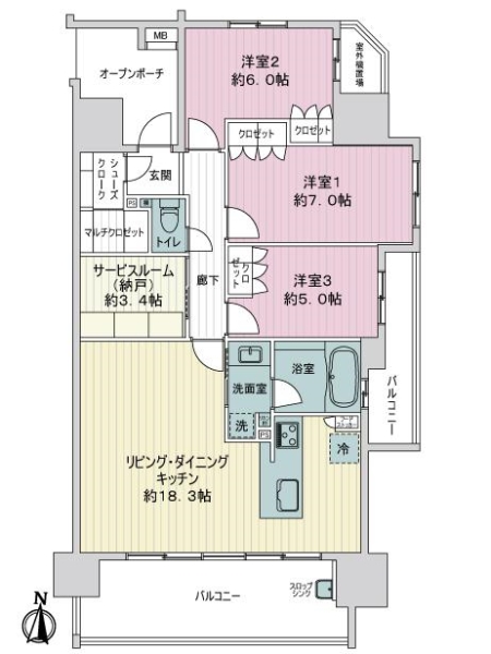 ファミリアーレ千種竹越の間取図