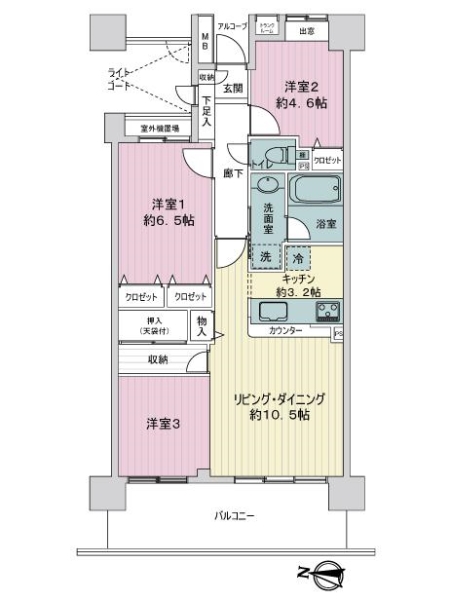 コスモシティ北千住の間取図