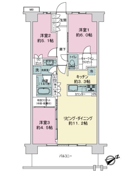メイツ東船橋の間取図