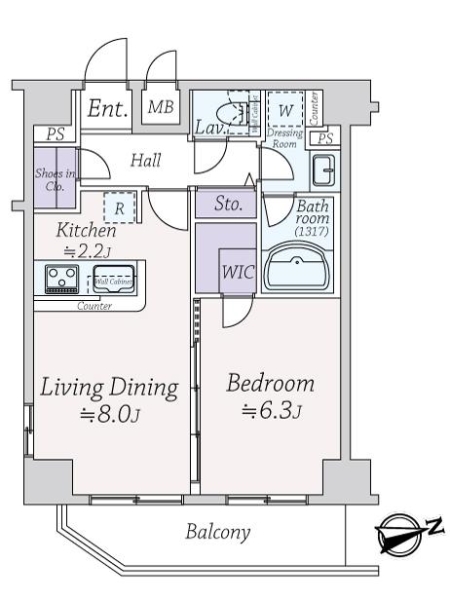 エグゼ浅草弐番館の間取図