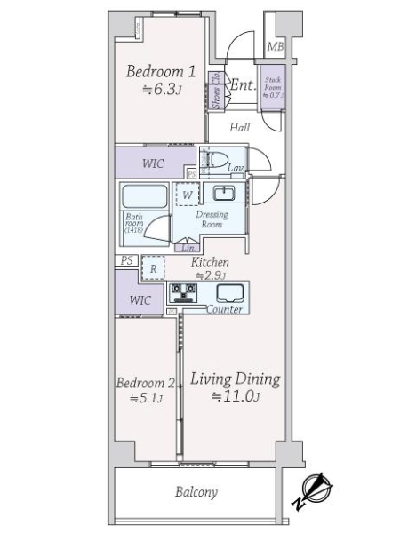 シティテラス文京小石川の間取図