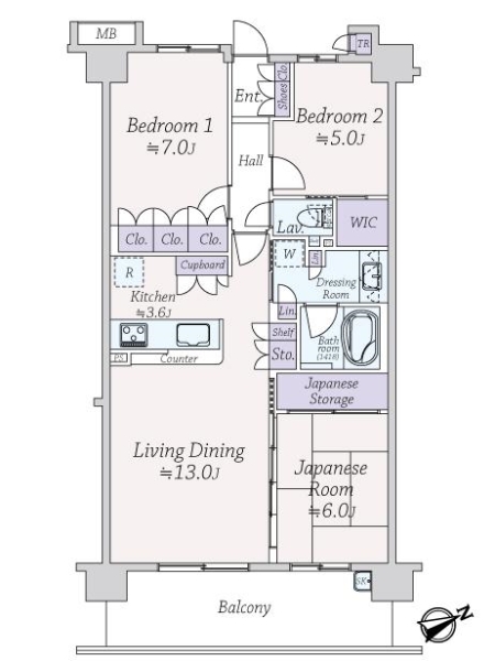 エクシオ藤沢石名坂公園の間取図