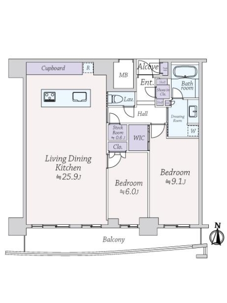 大阪ひびきの街　ザ・サンクタスタワーの間取図
