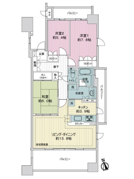 センチュリーステイツ高岳の間取図