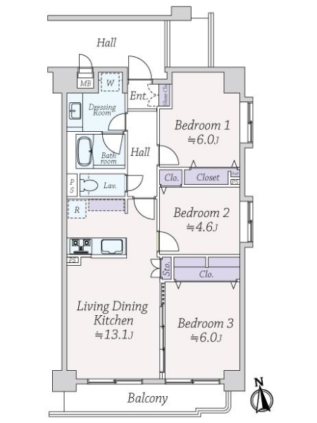 パルミナード多摩川弐番館の間取図