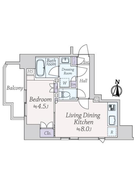 オープンレジデンシア四谷舟町の間取図