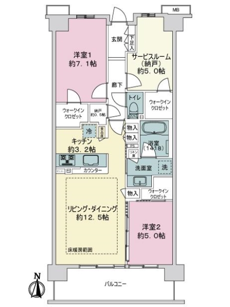 グランセンス越谷レイクタウンの間取図