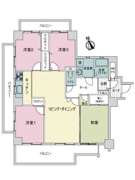ライオンズマンション豊中上野東の間取図