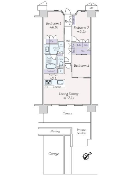 サングランデ津田沼の間取図