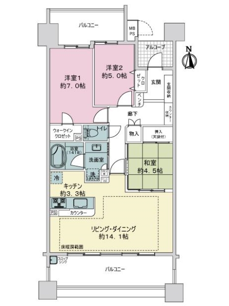 ライオンズ一宮栄の間取図