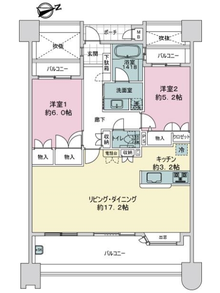 サングレート薬院駅ロイヤルウィンの間取図