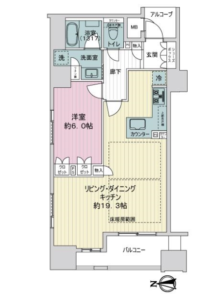 イーグルコート烏丸御池の間取図