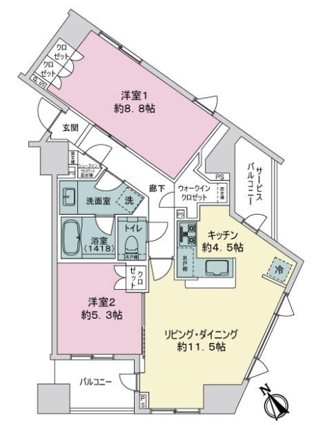 アルナス駒込六義園の間取図