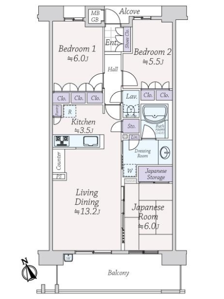 なかもずアイランズの間取図