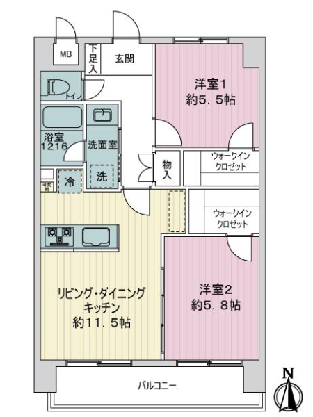 ライオンズマンション大手門の間取図