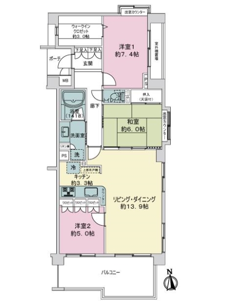 アンビシャス西新井の間取図