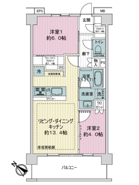 プライム東神奈川の間取図