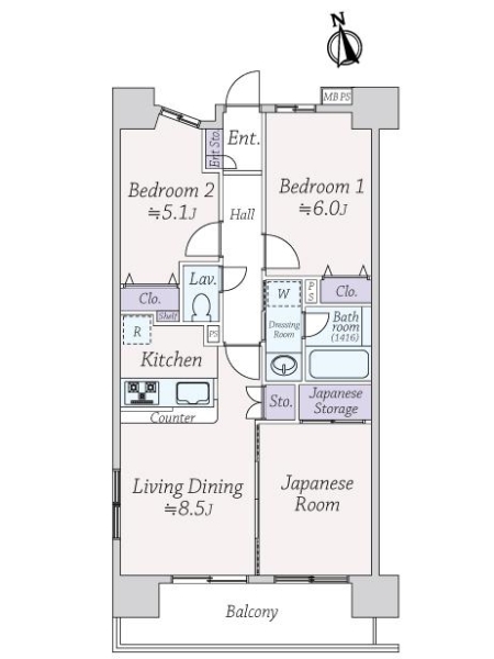 ライオンズプラザ浅草第２の間取図