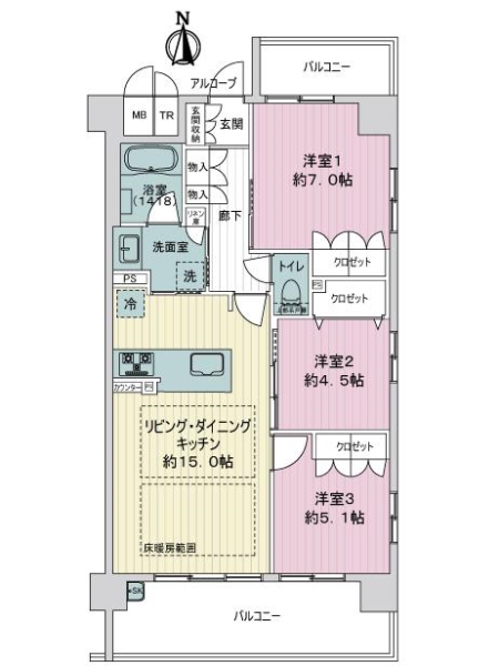 セントフローレンスパレス京都四条山ノ内の間取図