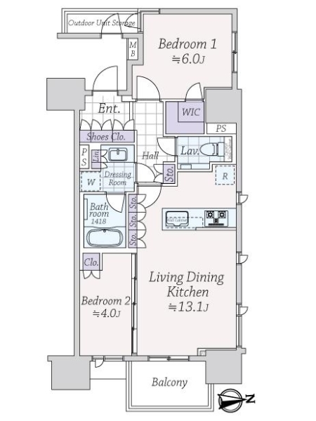 ブランズ東麻布の間取図