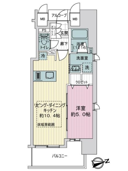 グランアッシュ江坂の間取図