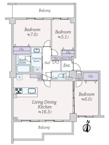 藤和シティホームズ鎌倉大船の間取図
